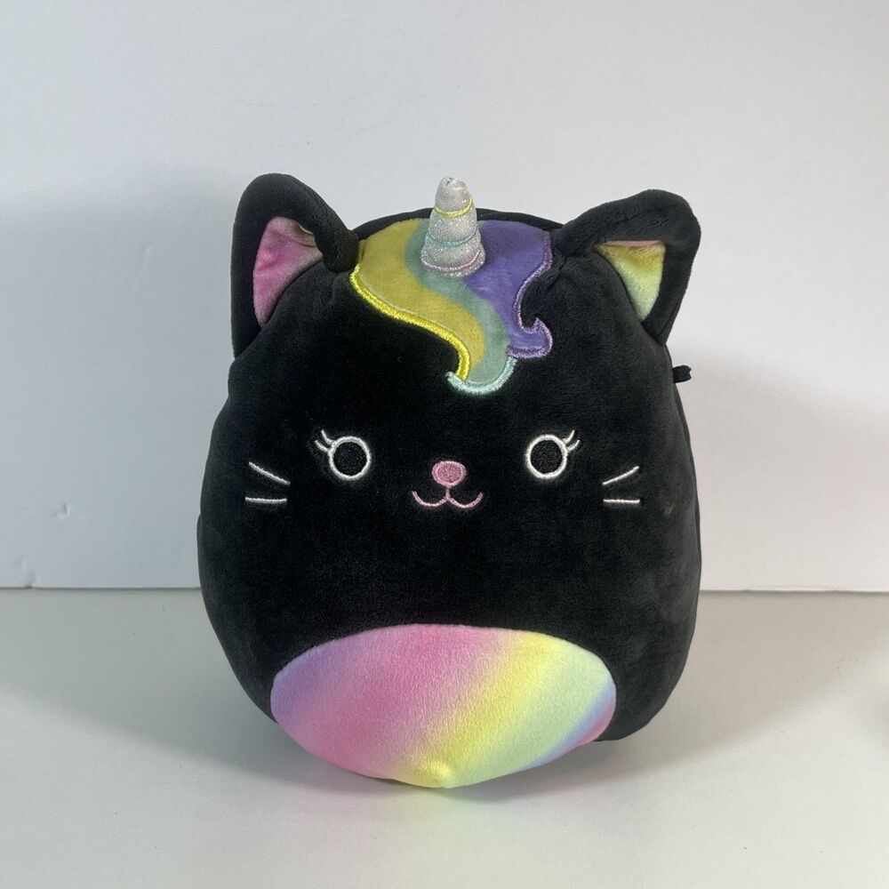 Squishmallow 7.5" Fantasy Squad Caylee Black Cat Unicorn Magical Caticorn